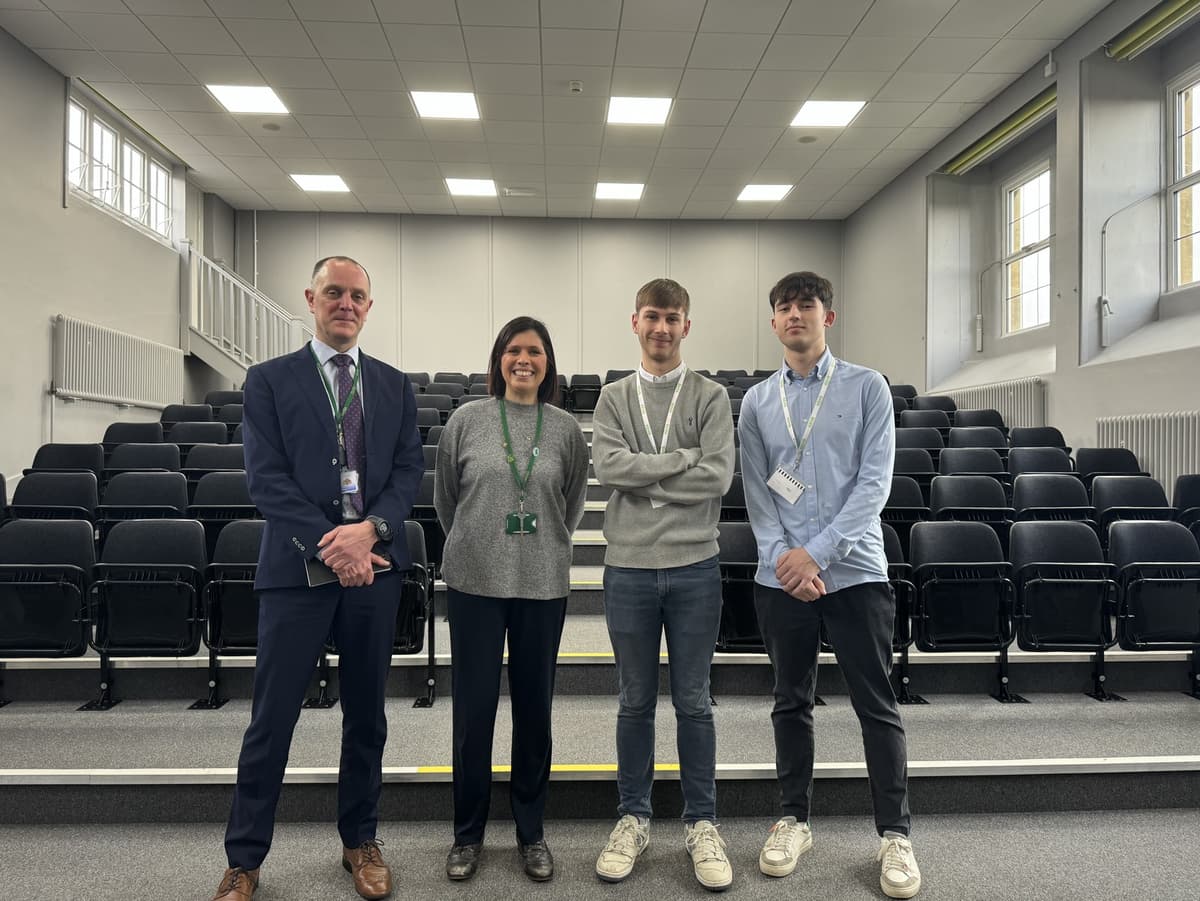 Founders of StudyStash presenting at King Edwards VI High School for Girls