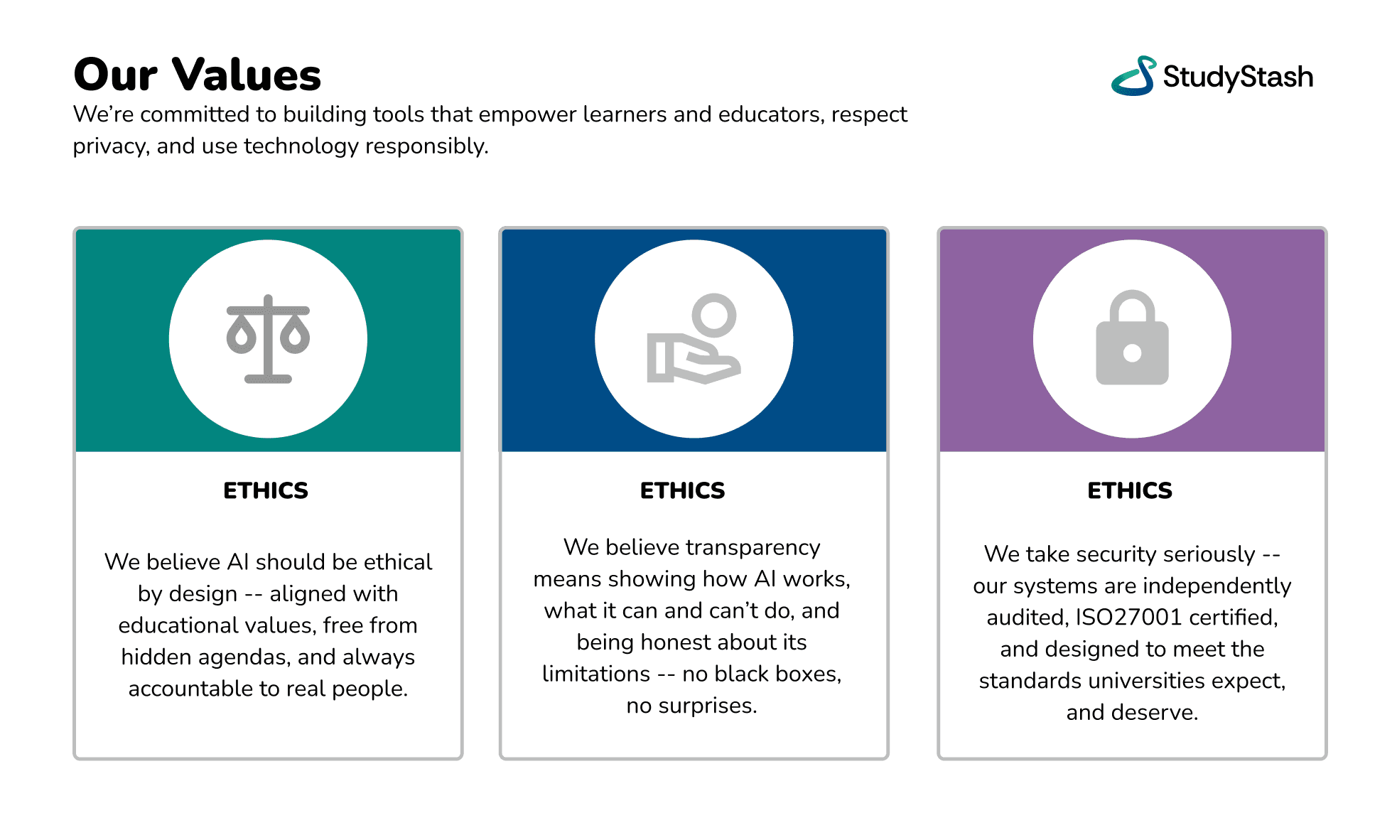 StudyStash Our Values