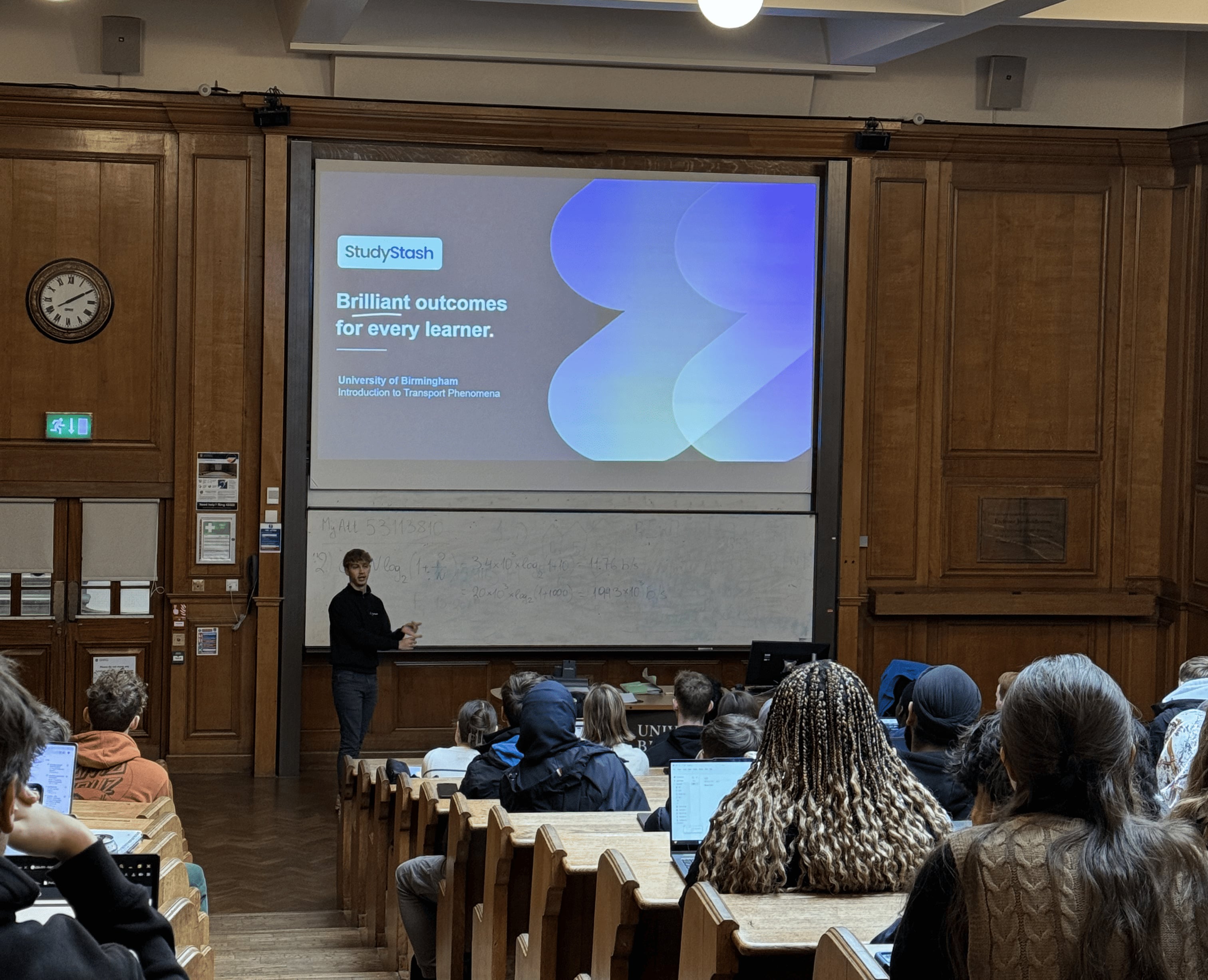 Ben Ward presenting at the University of Birmingham